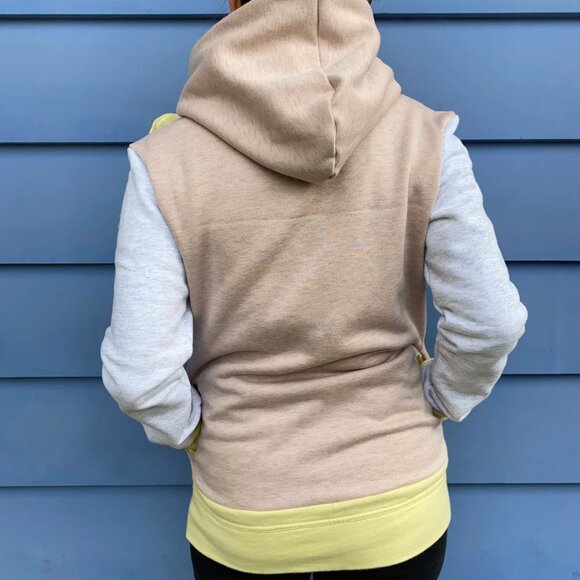 Strawberry Lemonade Upcycled Hoodie w/ Pockets Sweatshirt One of a Kind - Picture 5 of 5